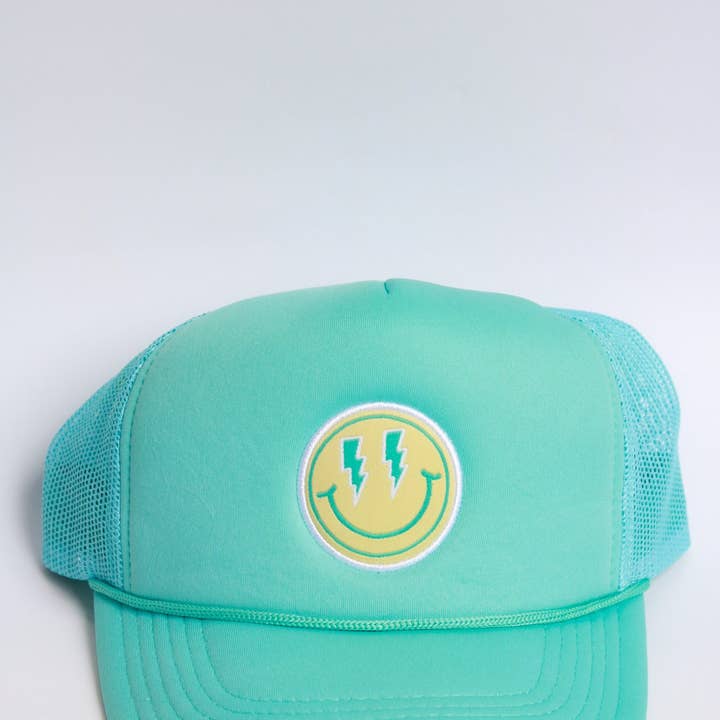 XOXO by magpies – wholesale Trucker hat – Women’s – XOXO by magpies | Azure & Yellow Smiley Trucker0