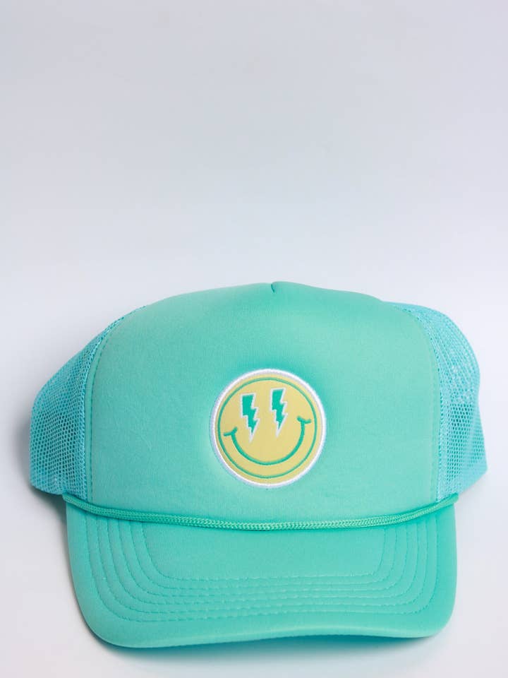 XOXO de Magpies | Smiley Trucker bleu azur et jaune pour la vente par XOXO by magpies