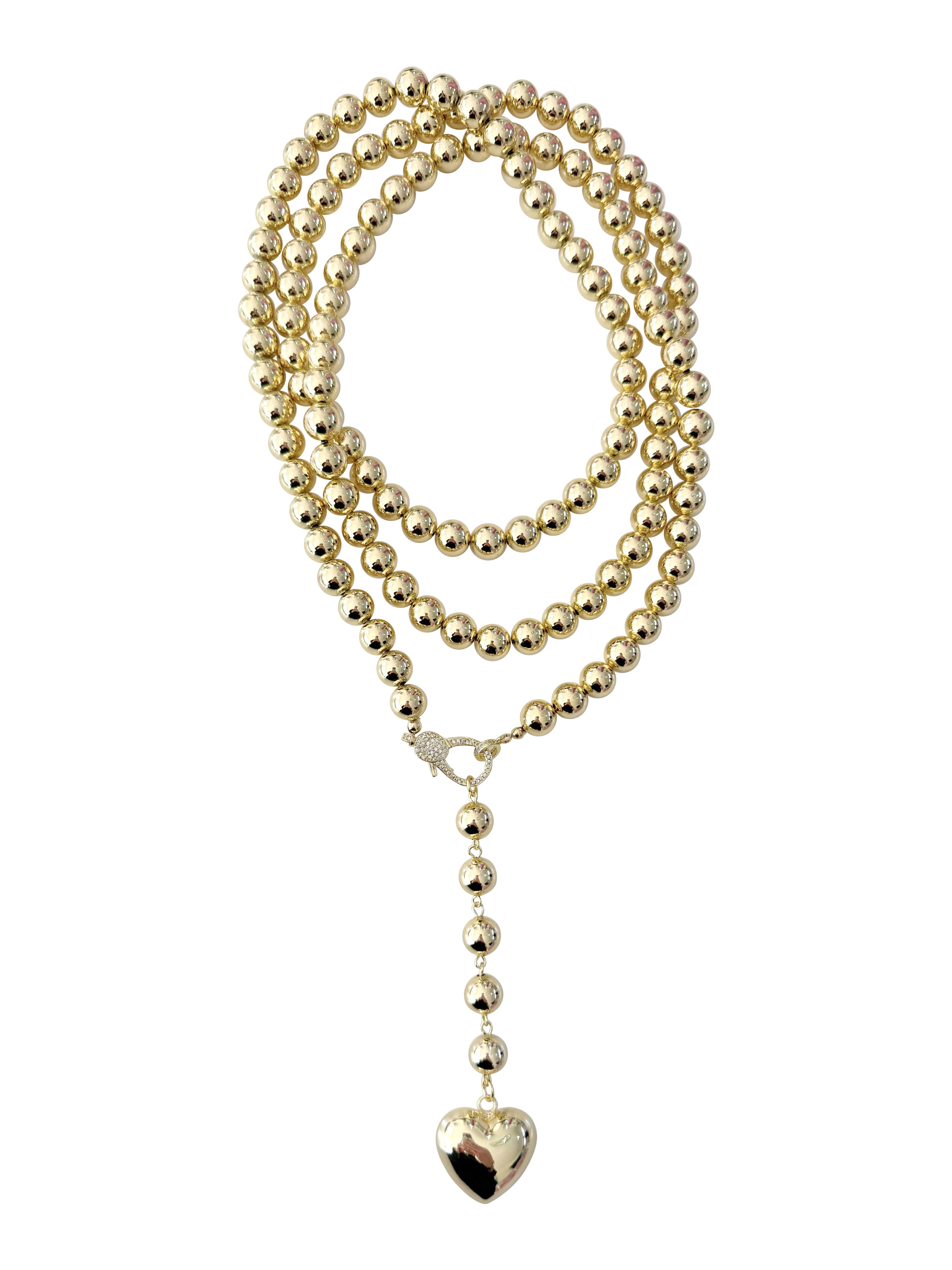 Gemelli - Wholesale Pendant/Charm Necklace - Elliot Beaded Wrap Heart Charm Necklace2