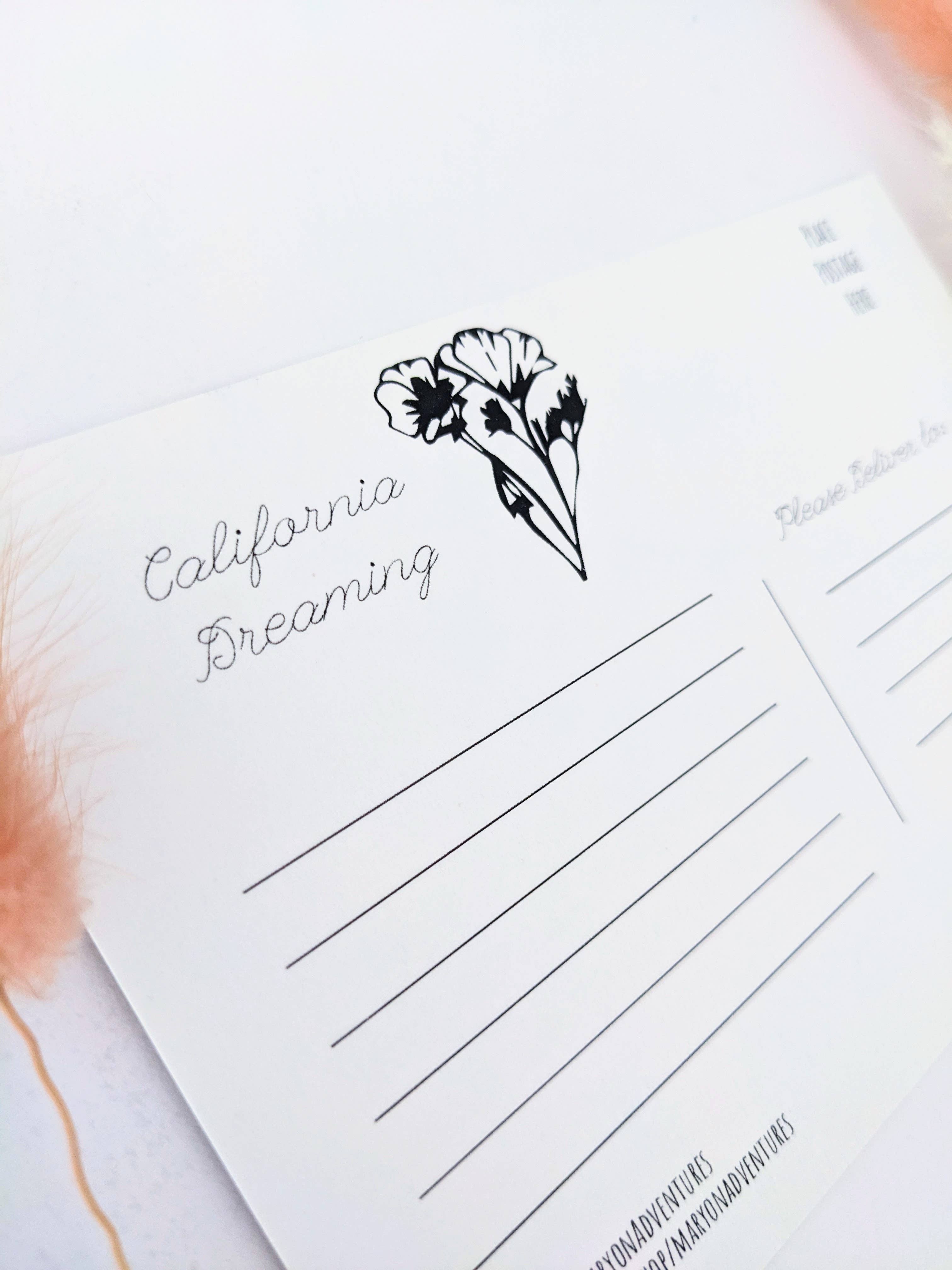 Mary Felker Art and Design - Wholesale Postcard - California postcard, California Souviner, California map art6