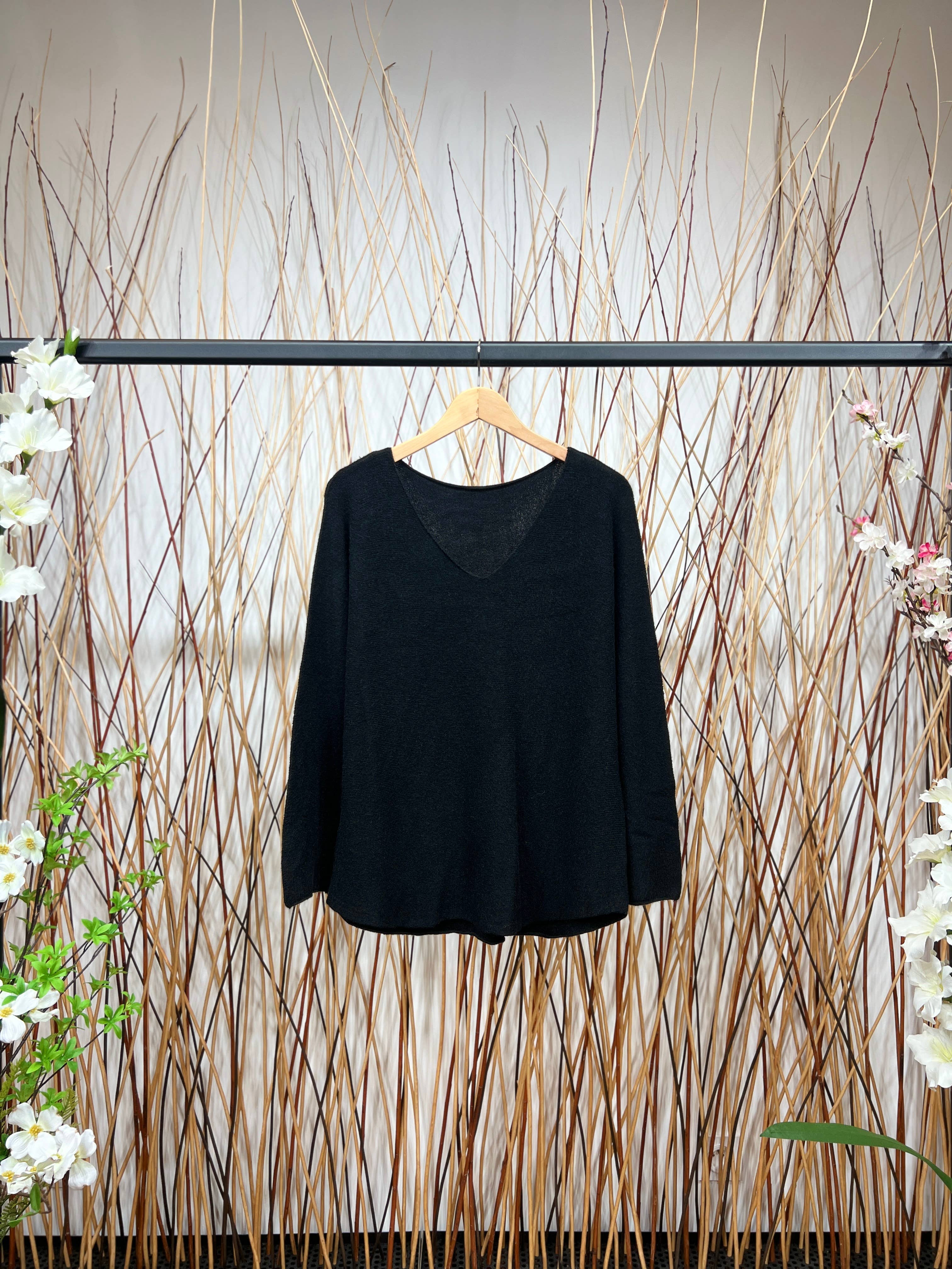 L'Emotion – Pulôver - Mulher por atacado – Camisola de Malha Manga Comprida Decote em V Viscose17