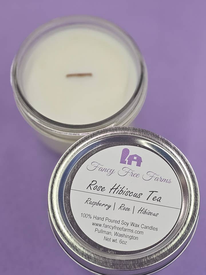 Rose Hibiscus Tea Soy Candle for wholesale by Fancy Free Farms