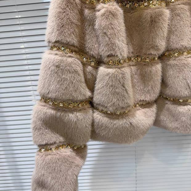 Productseeker - Wholesale Fur/Faux Fur Coat - Women's - CT128 2025 Handcrafted Beaded Sequin Faux Fur Winter Coat9
