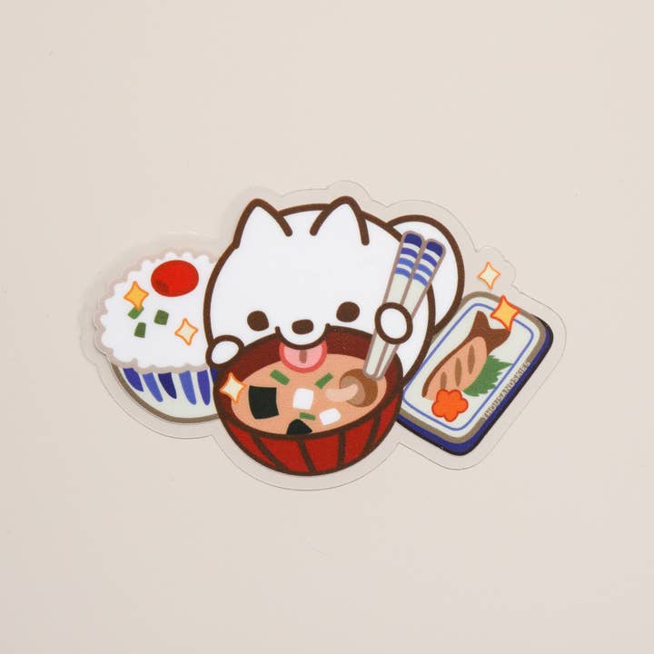 Thousand Skies - Wholesale Sticker - Vinyl Sticker (Transparent) Savory Breakfast - Miso Soup