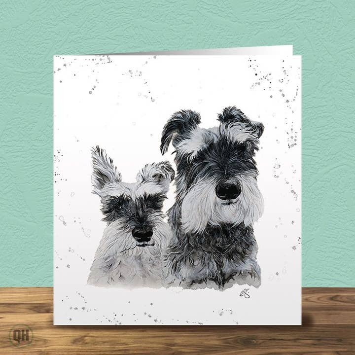 Elizabeth Grant Watercolour Dogs Art Card for wholesale by Quitting Hollywood
