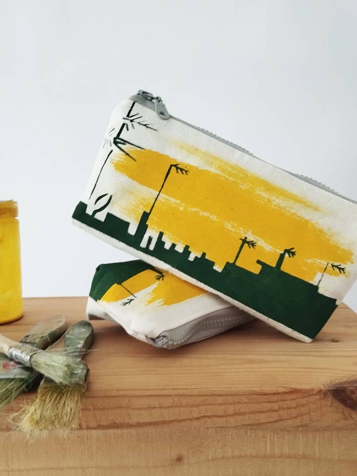 Skyline Print Pencil Case for wholesale by The Ink Job