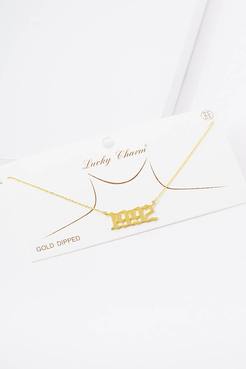 OHBOOBA DESIGN - Wholesale Pendant/Charm Necklace - Gold Plated Birth Year Necklace24