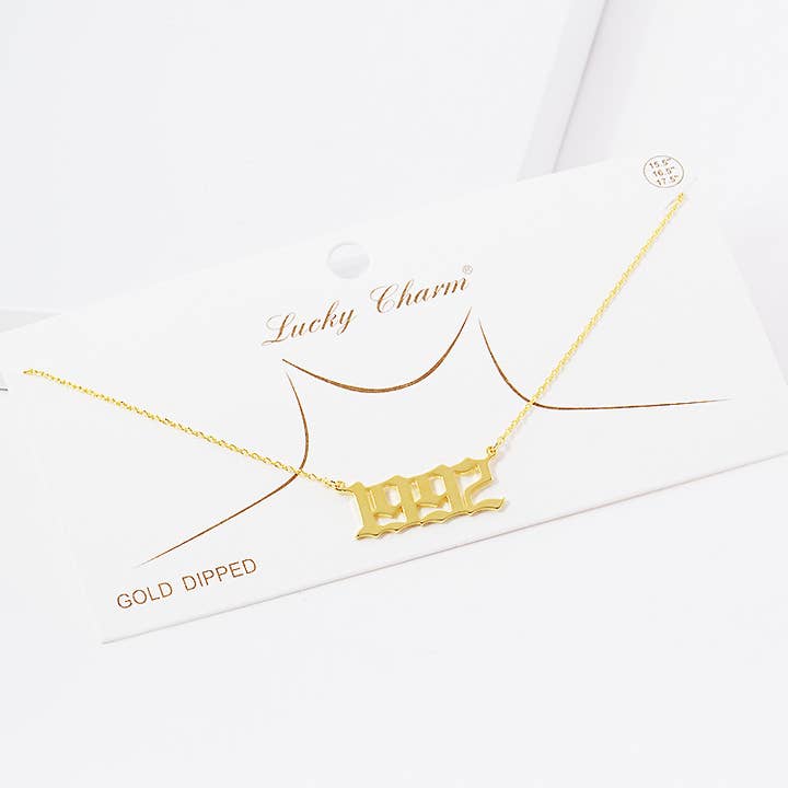 OHBOOBA DESIGN - Wholesale Pendant/Charm Necklace - Gold Plated Birth Year Necklace24