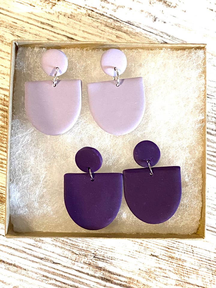 Brincos de argila lavanda por atacado de Style by Kenz