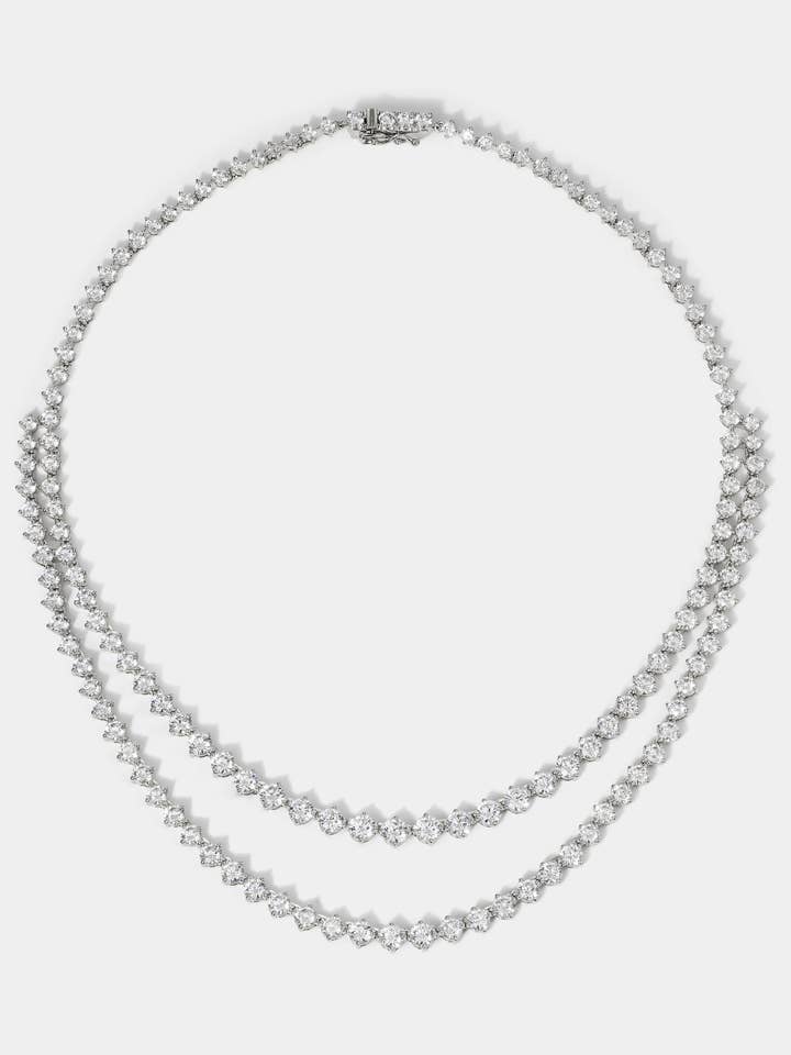 CASSI DOUBLE ROW CZ TENNIS NECKLACE for wholesale by NADRI
