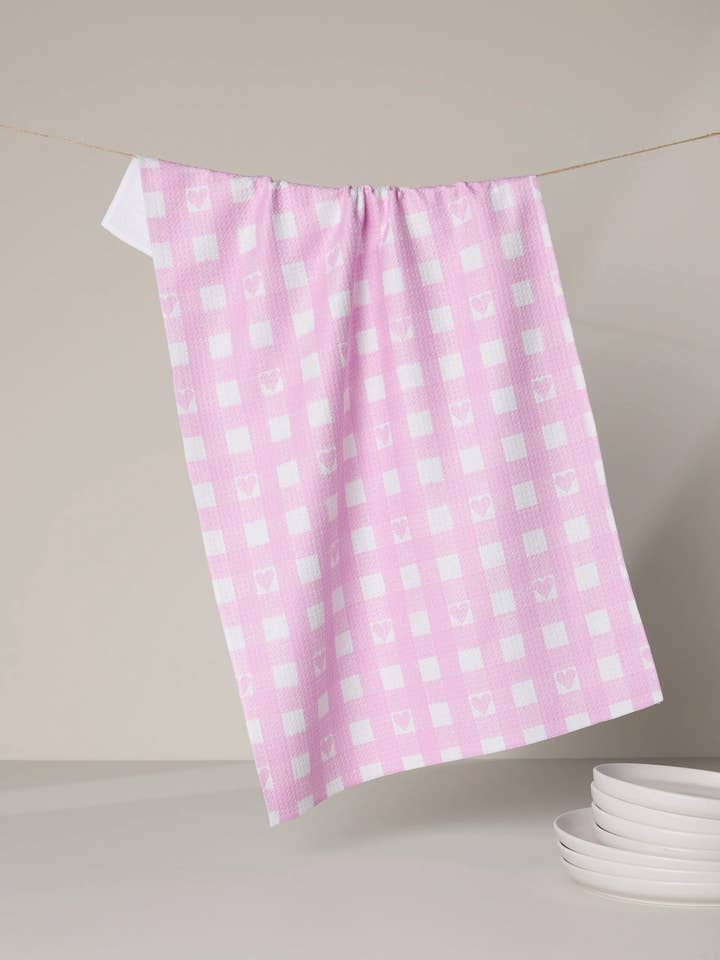 Super Sweet Check Tea Towel for wholesale by Geometry