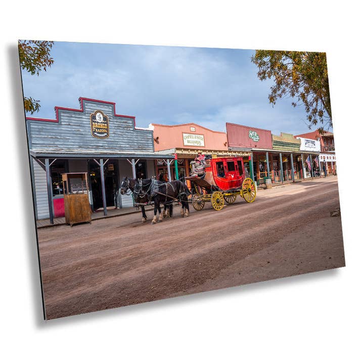 Old West Nostalgia: Tombstone Historic District Aluminum Metal Print Arizona Wild West Photography Wall Art Home Decor for wholesale by Images By Cheri