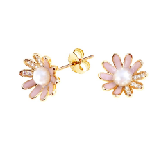 ARTE NOVA - Wholesale Stud/Post Earrings - Brincos Prata Flower Colection - Color Branco0
