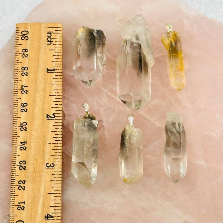 Rock Paradise - Wholesale Individual Charm/Pendant - Crystal Black Phantom Lithium Quartz Pendant RARE Find