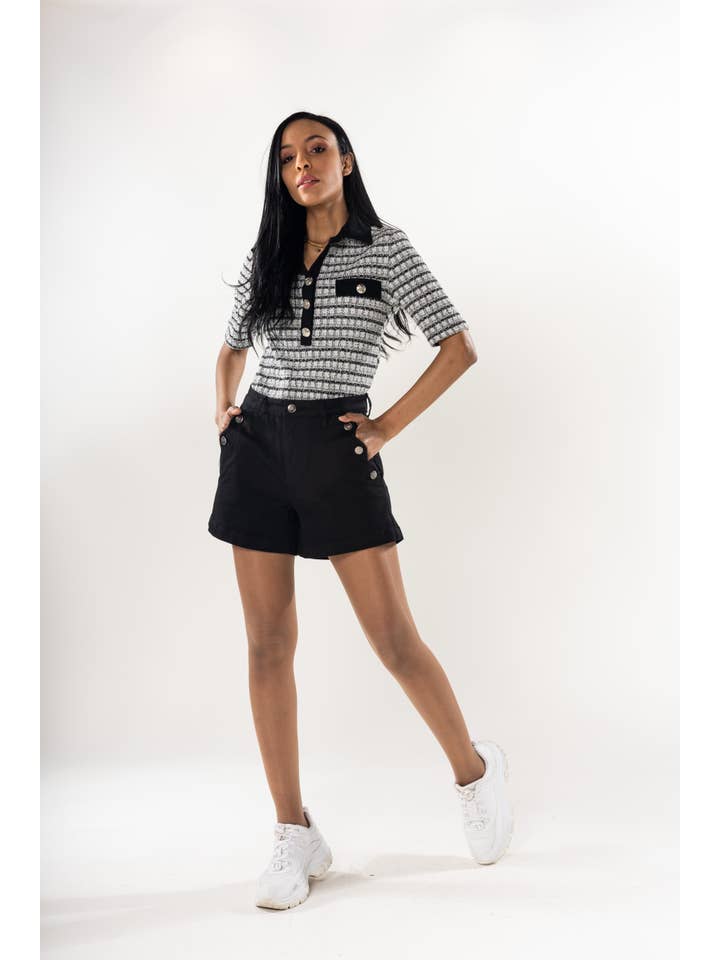 Nina Carter - Wholesale Shorts - Women's - Denim High Waisted Stretch Denim Shorts P2069