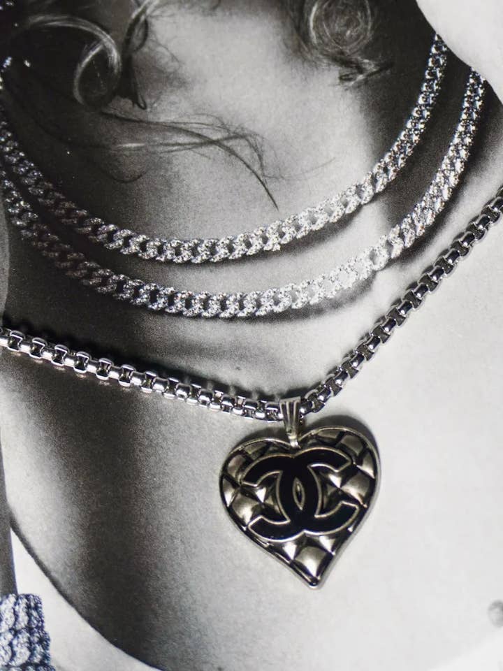 Silver Heart Pendant Necklace for wholesale by MABEL LOVE CO