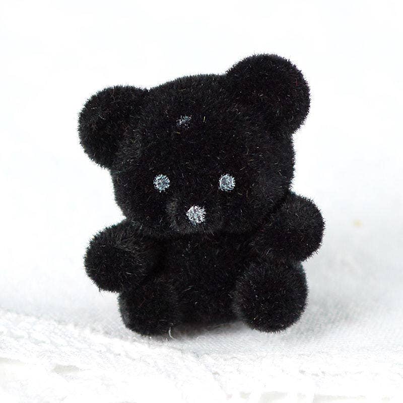 Factory Direct Craft - Wholesale Decorative Tabletop Object - 1" Miniature Black Flocked Teddy Bears (Bag of 12)1