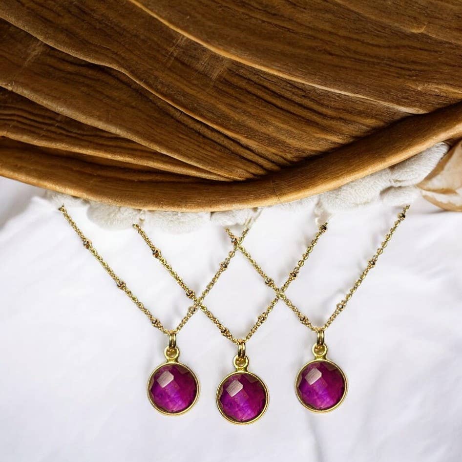 TOURMALYN - Wholesale Pendant/Charm Necklace - Gold plated amethyst pendant12