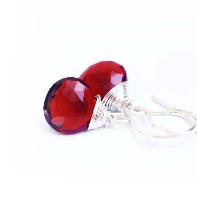 Vibrant Red garnet jewelry made in Hawaii with love ♥️♥️♥ for wholesale by Treehouse Jewelry Hawaii