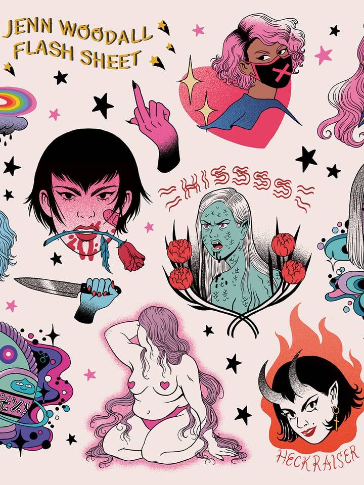 Jenn Woodall Flash Sticker Sheet for wholesale by Silver Sprocket