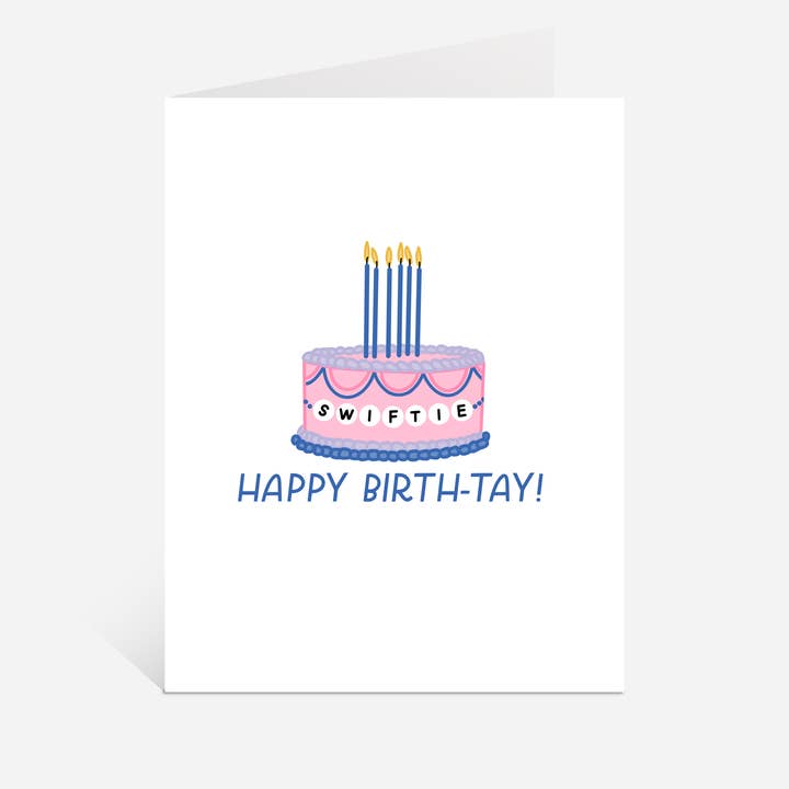 Happy Birth-Tay Card | Swiftie Bracelet, Birthday Cake Card for wholesale by Just Follow Your Art