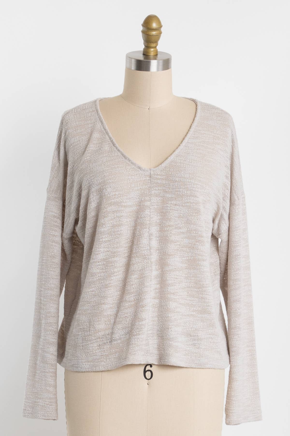 Final Touch - Wholesale Knit Top - Women's - V-Neck Knit Long Sleeve Top - T3104416