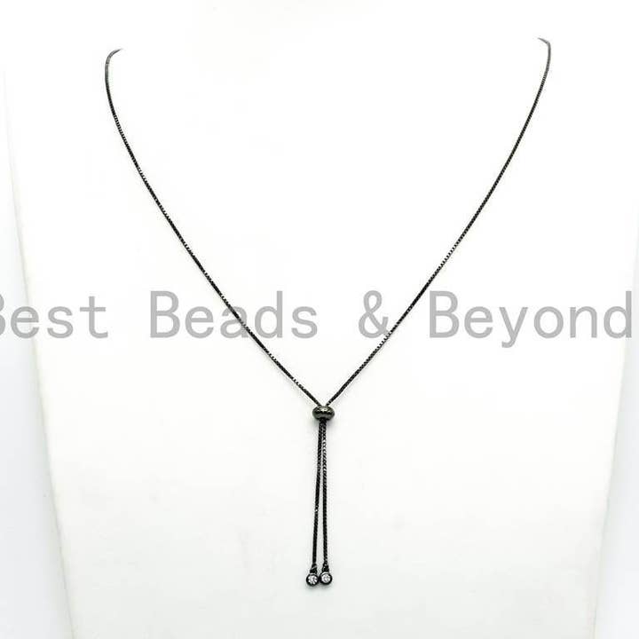 BestBeads&Beyond - Wholesale Link & chain necklace - Sliding Adjustable Continuous Necklace Chain, 24"/32,Sku#P443