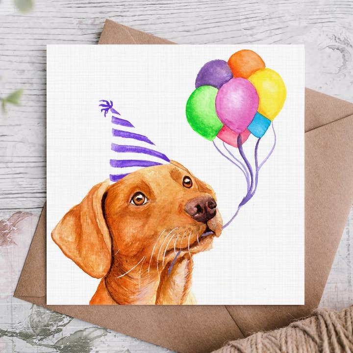 Red Fox Labrador Fødselsdag Card for engroshandel hos Cloud Jellybean Art