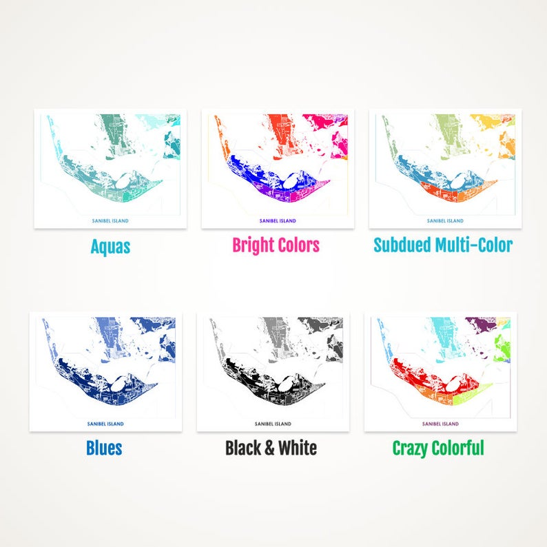 Juanita's Adventures - Wholesale Art Print - Juanitas Sanibel Island Map Print8