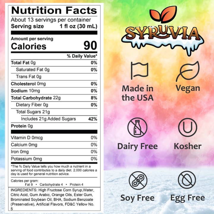 Syruvia - Wholesale Flavored Syrup - Shaved Ice Pina Colada Syrup2