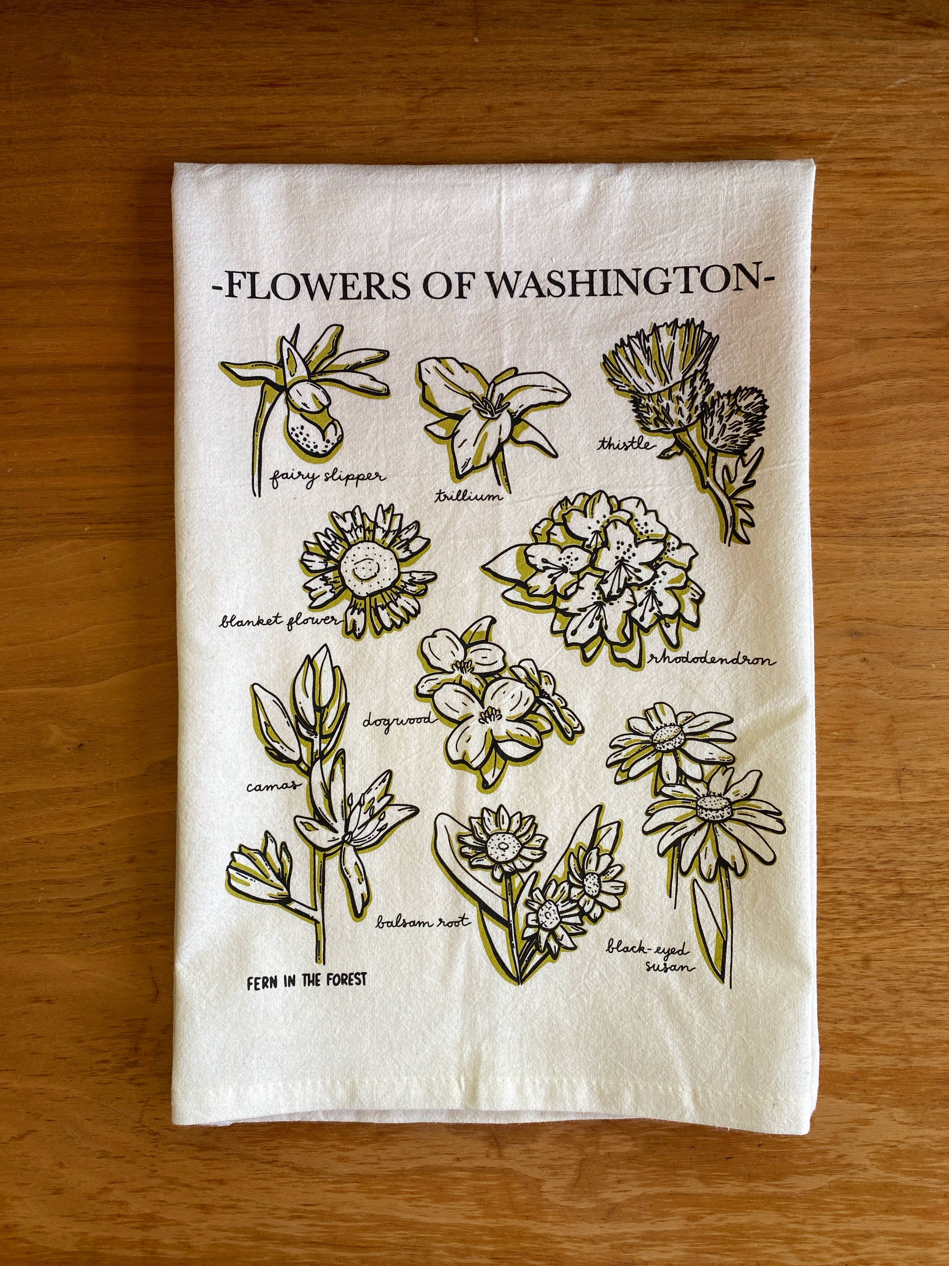 Fern In The Forest - Wholesale Tea Towel - Washington Wildflower Tea Towel | Screenprinted4
