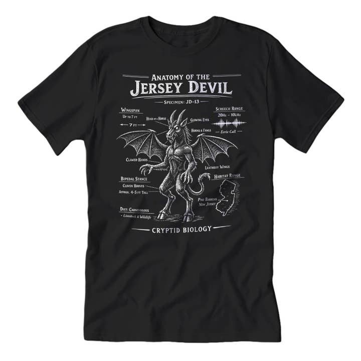 Anatomi af Jersey Devil T-shirt for engroshandel hos Shady Front