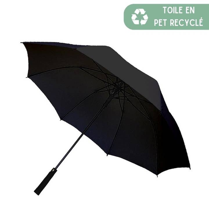 SMATI – Guarda-chuva - Unissexo por atacado – Grande Guarda-chuva de Golfe Sólida Preta Ecológica - PET Reciclado
