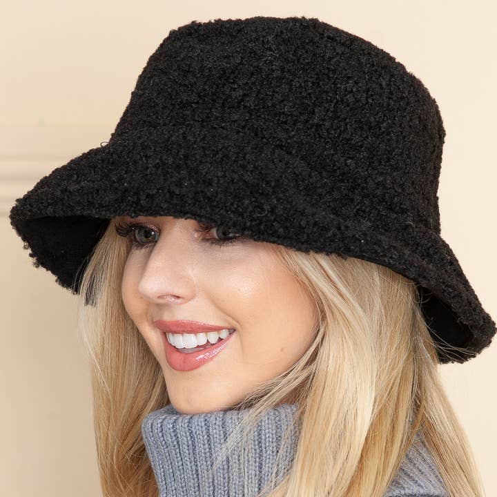Justin & Taylor - Wholesale Bucket Hat - Women's - Chill Out - Reversible Fluffy & Velvet Bucket Hat