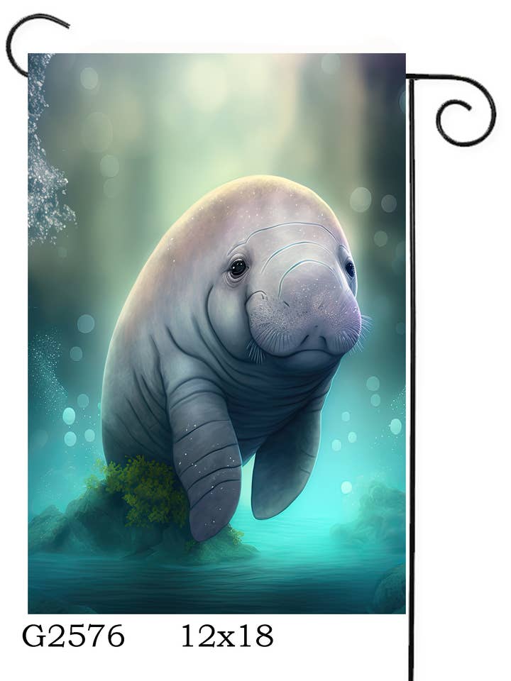 Manatee Garden Flag for wholesale by Happy Cow Lawn Decor
