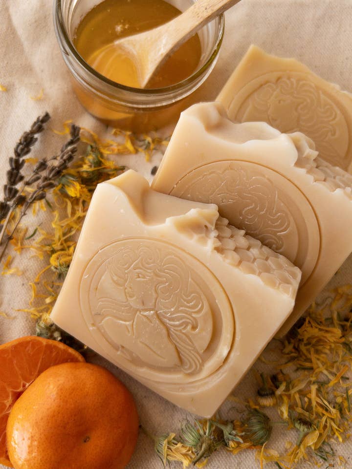 Hive Honey & Calendula Handcrafted Palm Free Soap for wholesale by The Ash House Soap Studio