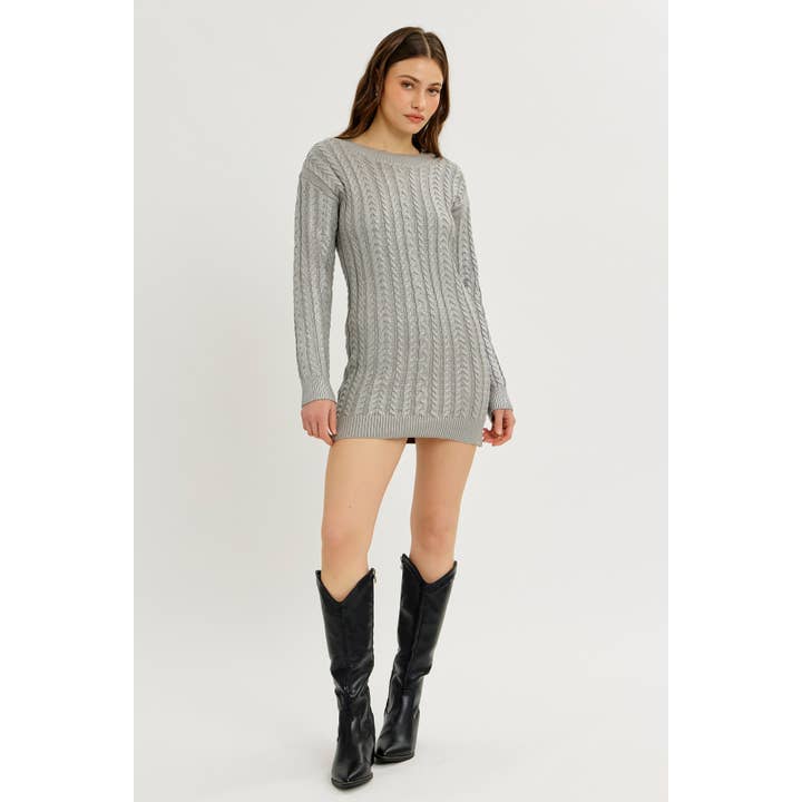 ULTIMATE HOLIDAY STATEMENT METALLIC CABLE SWEATER MINI DRESS for wholesale by idem ditto