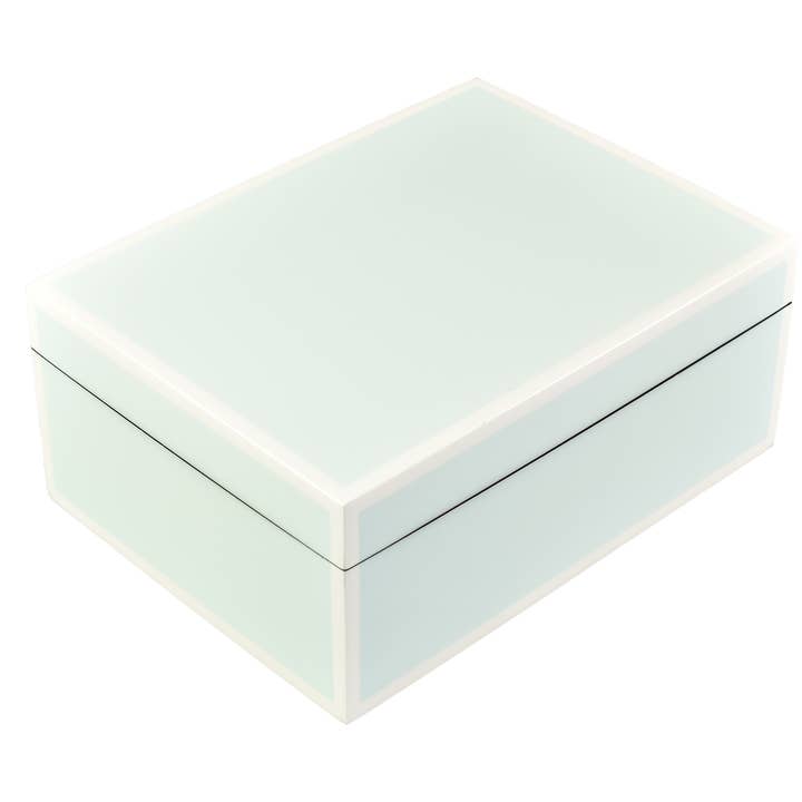 Pacific Connections - Wholesale Decorative Box - Medium Duck Egg Blue Decor. Box with White Trim L-21FSDB0