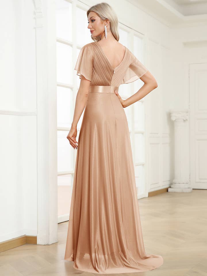 Ever-Pretty - Wholesale Gown - Women's - Deep V Neck Ruffles Sleeve A Line Evening Dress22