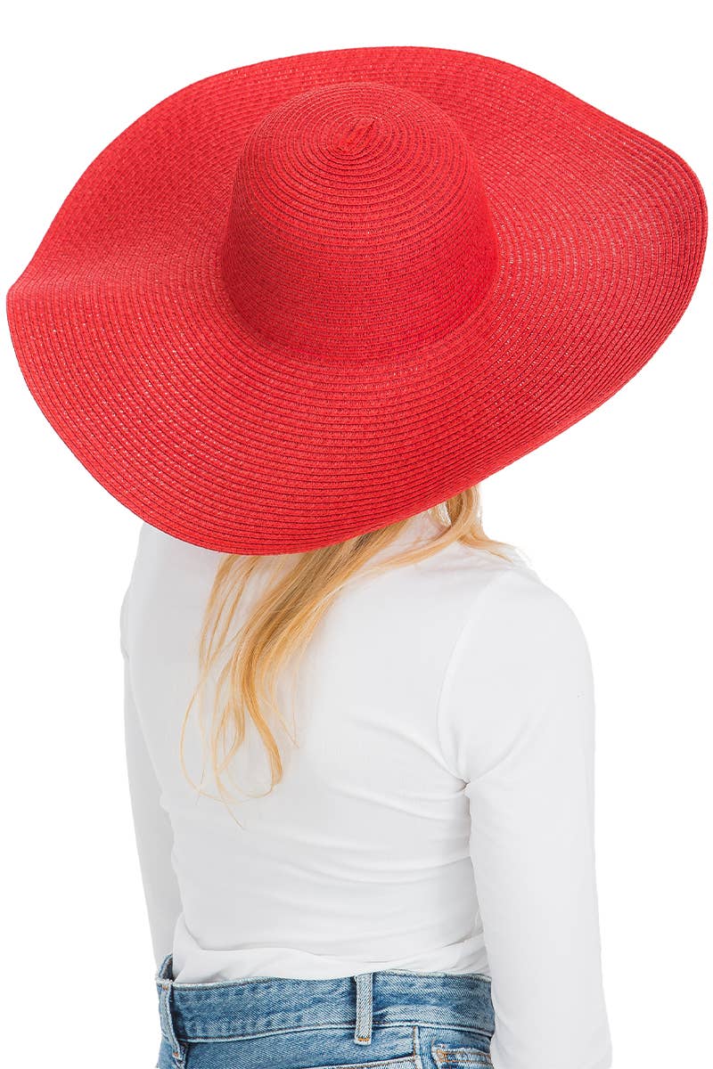 Cap Zone - Venta al por mayor Sombrero de paja - Mujer - Sombrero de sol de paja con tejido apretado, color sólido y ala ancha flexible56