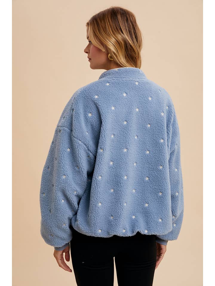 In Loom - Wholesale Jacket - Women's - SPECKLED EMBROIDERED SHERPA JACKET
