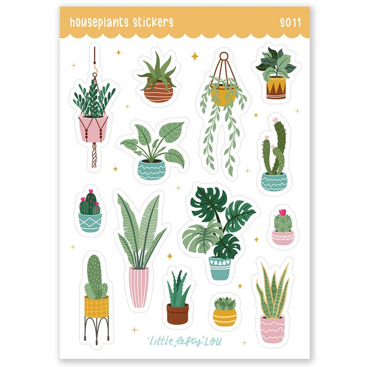 Houseplants Stickers (S011) for wholesale by Little Lefty Lou