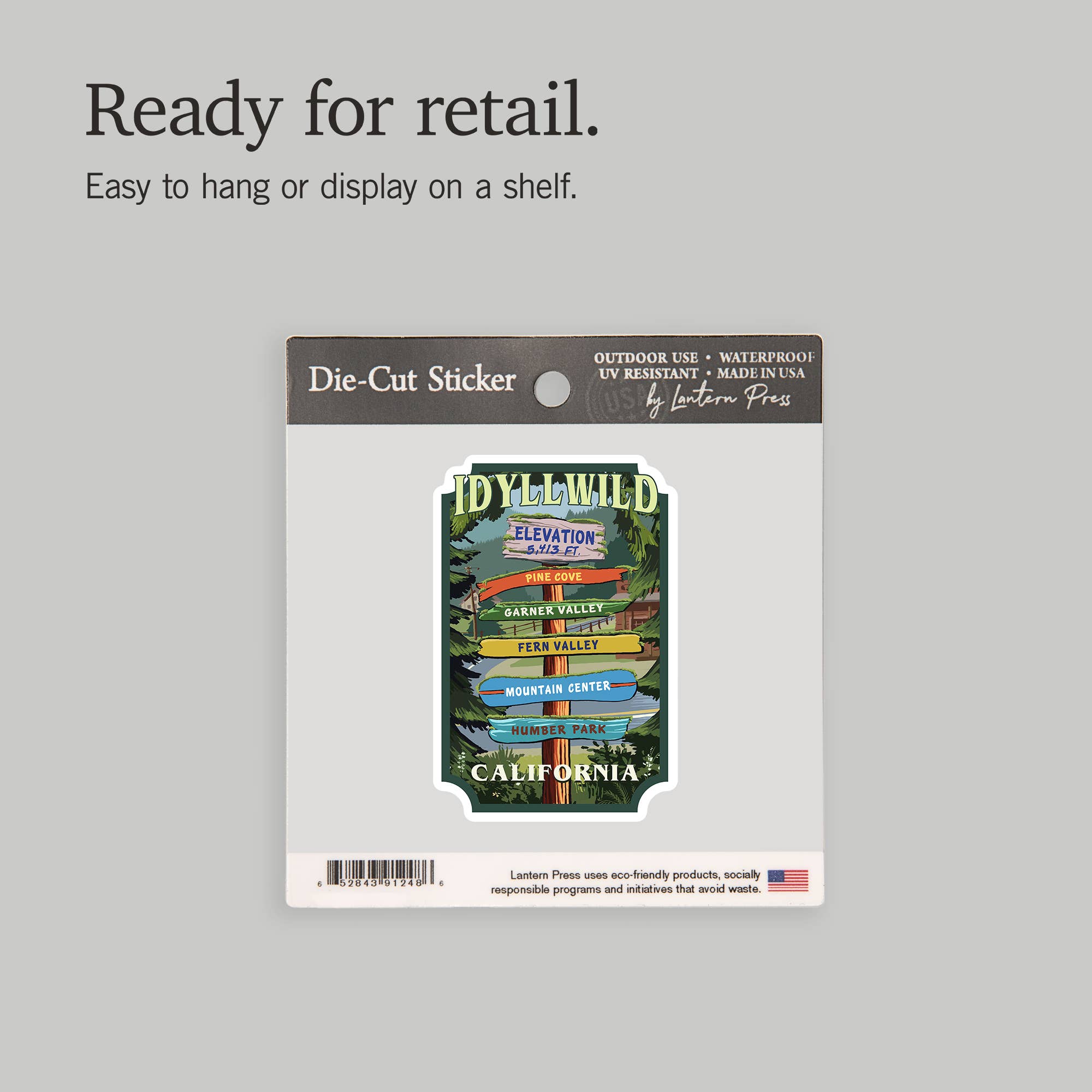 Lantern Press - Wholesale Sticker - STICKER Idyllwild, California, Destination Signpost6