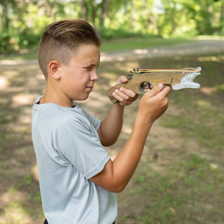 Pawnee Bill’s - Vendita all'ingrosso Giocattolo in legno - Bambini - Pistole in legno con elastici a tema animale4