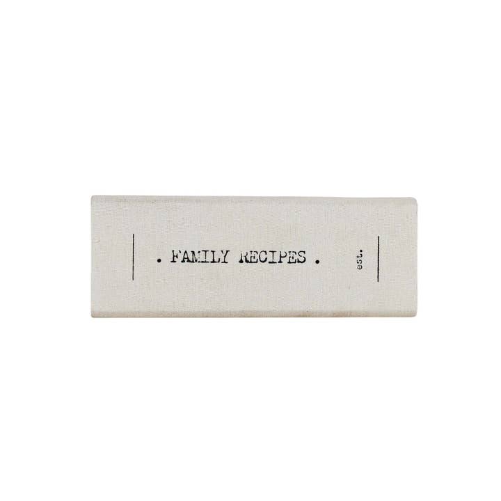 Foreside Home & Garden - Wholesale Recipe Box - Family Recipes Storage Book White Fabric