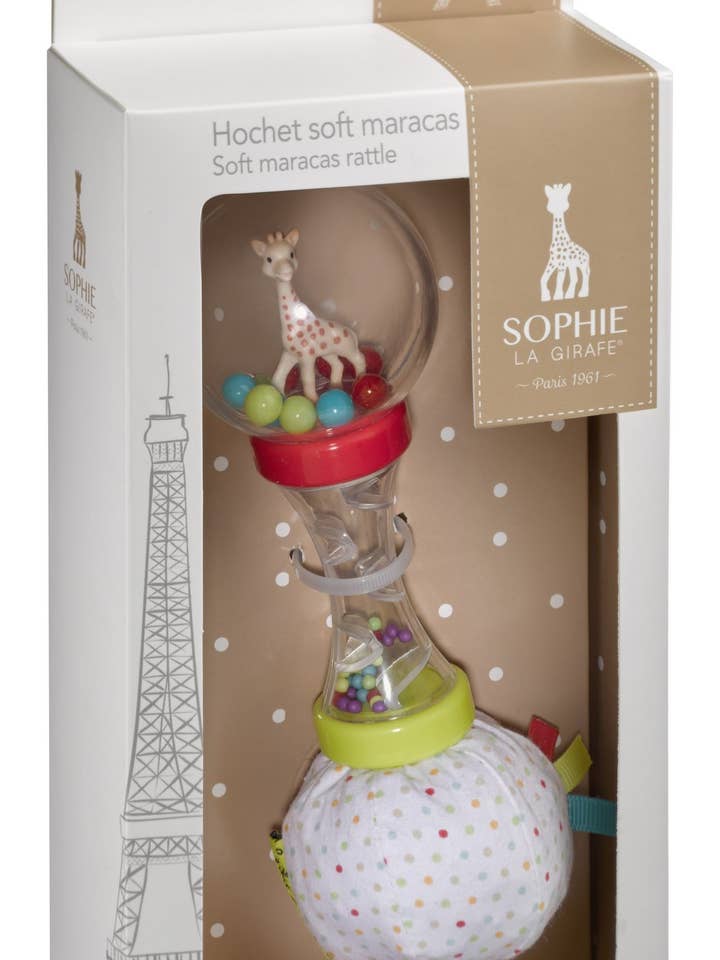 Soft Maracas for wholesale by Sophie la Girafe by Calisson Toys.