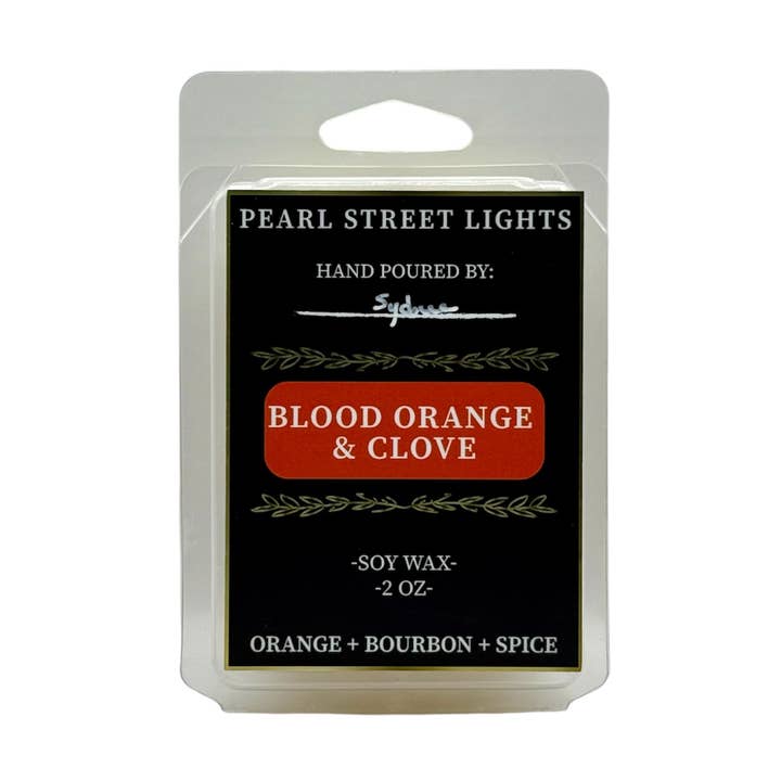 Blood Orange + Clove Soy Wax Melts for wholesale by Pearl Street Lights