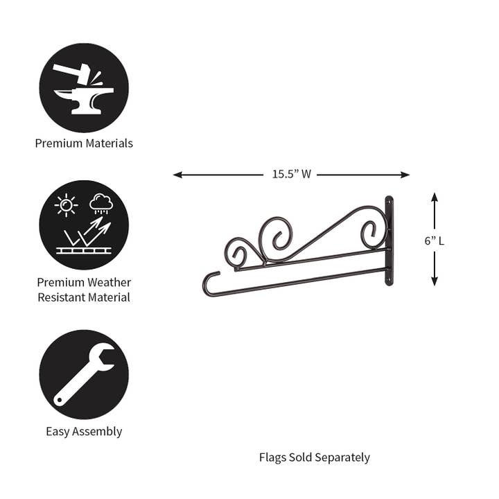 Evergreen Enterprises - Wholesale Flagpole - Swirl Wall-Mount Garden Flag Hanger3