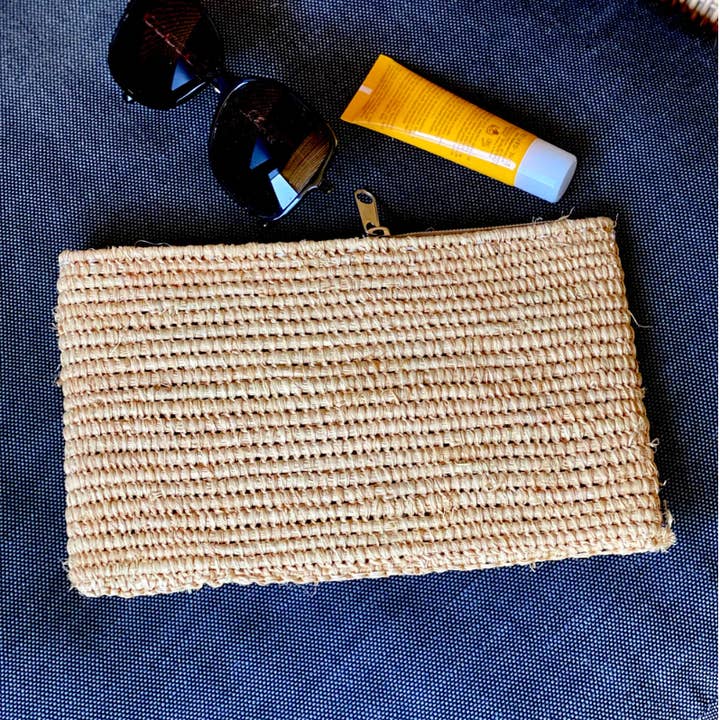 Natural Color Raffia Pouch, Raffia Beach Clutch for wholesale by MIRAMAR Store