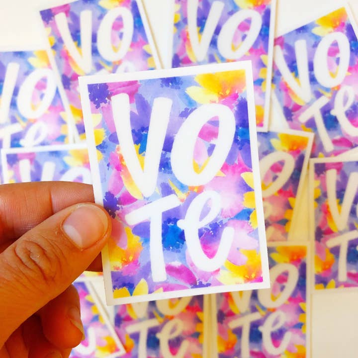 Adesivo de vinil aquarela de voto, adesivo de dia de eleição, adesivo de pára-choque de voto, adesivo de telefone, adesivo de garrafa de água à prova d'água, recheio de meia por atacado de Paint It Forward